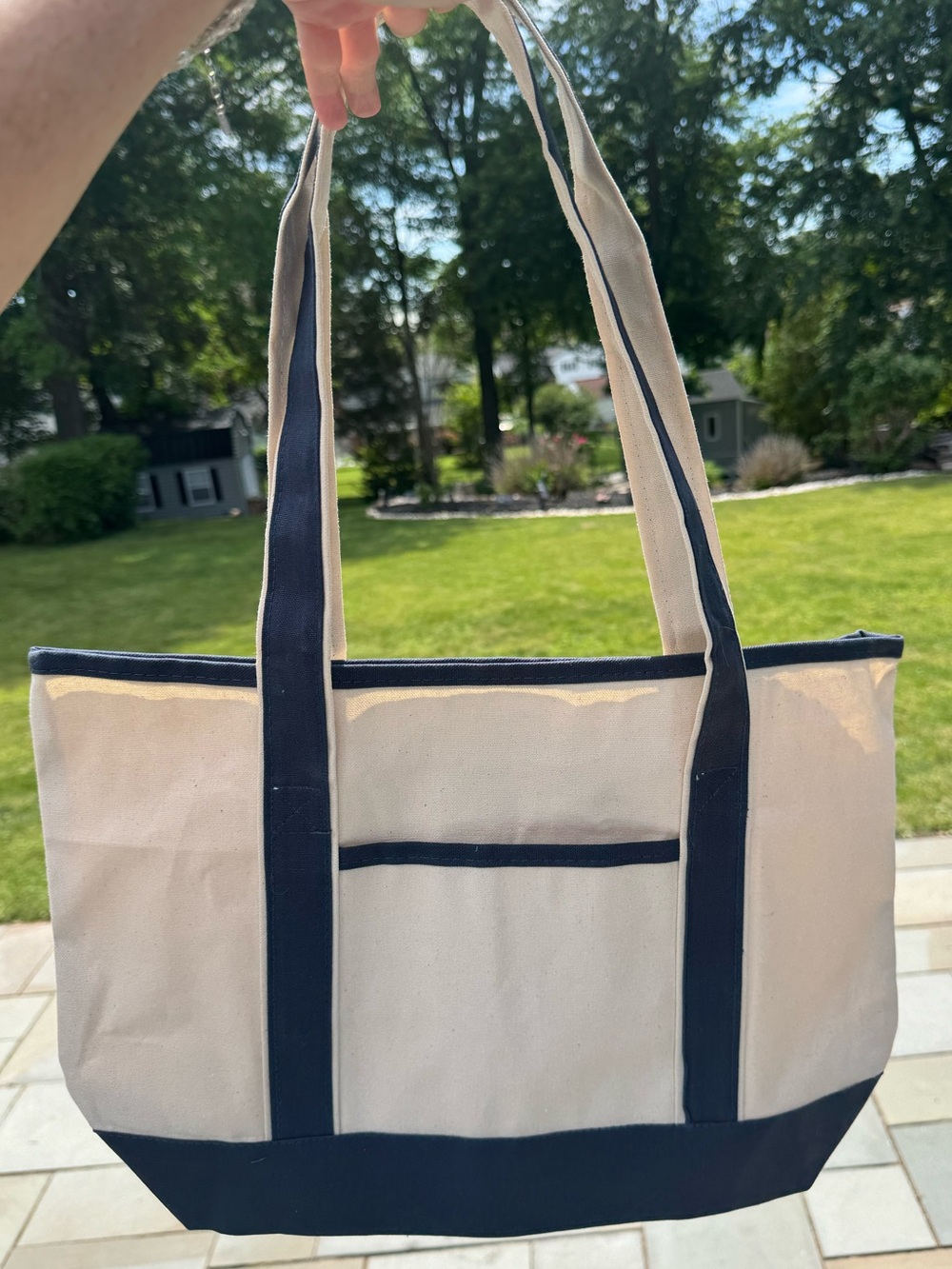 Canvas Tote Bag with Navy Accents (Individual)